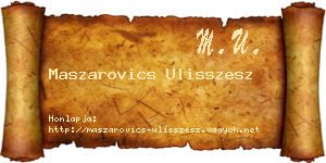 Maszarovics Ulisszesz névjegykártya